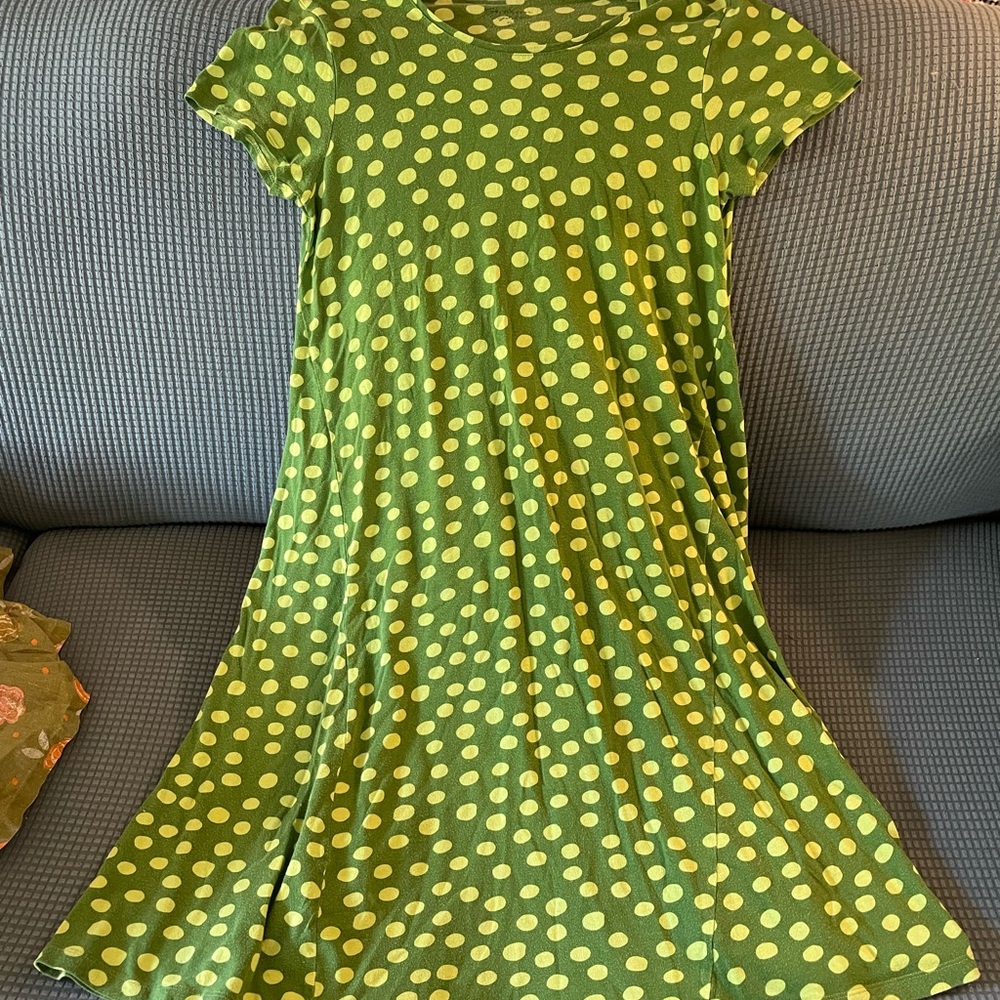 Gudrun Sjoden Green Polka Dot Midi Dress